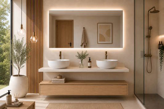 Mueble de baño CERDEÑA suspendido con lavabo sobre encimera