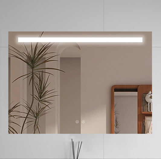 Espejo de baño LED LINE con marco metálico y antivaho