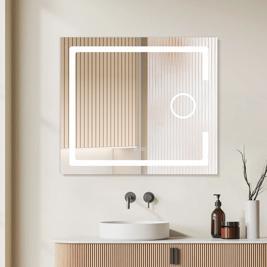 Espejo de baño LED BALI con lupa x3 y antivaho