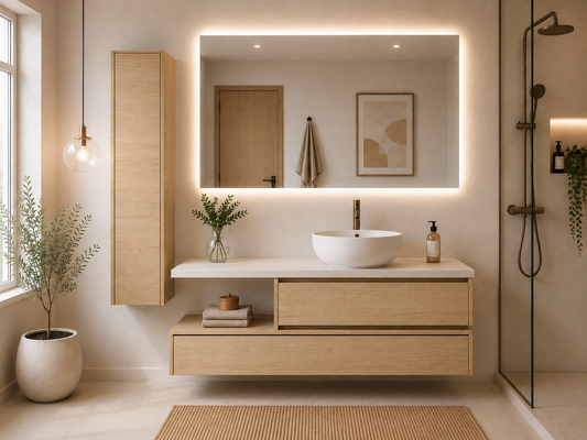 Mueble de baño MENORCA suspendido con lavabo sobre encimera