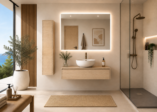 Mueble de baño FORMENTERA Estepa con lavabo sobre encimera