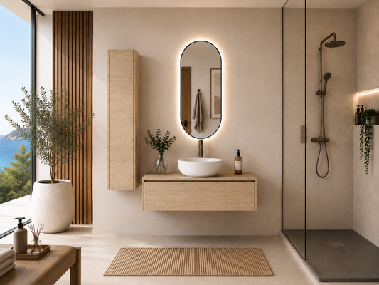 Mueble de baño FORMENTERA Estepa con lavabo sobre encimera