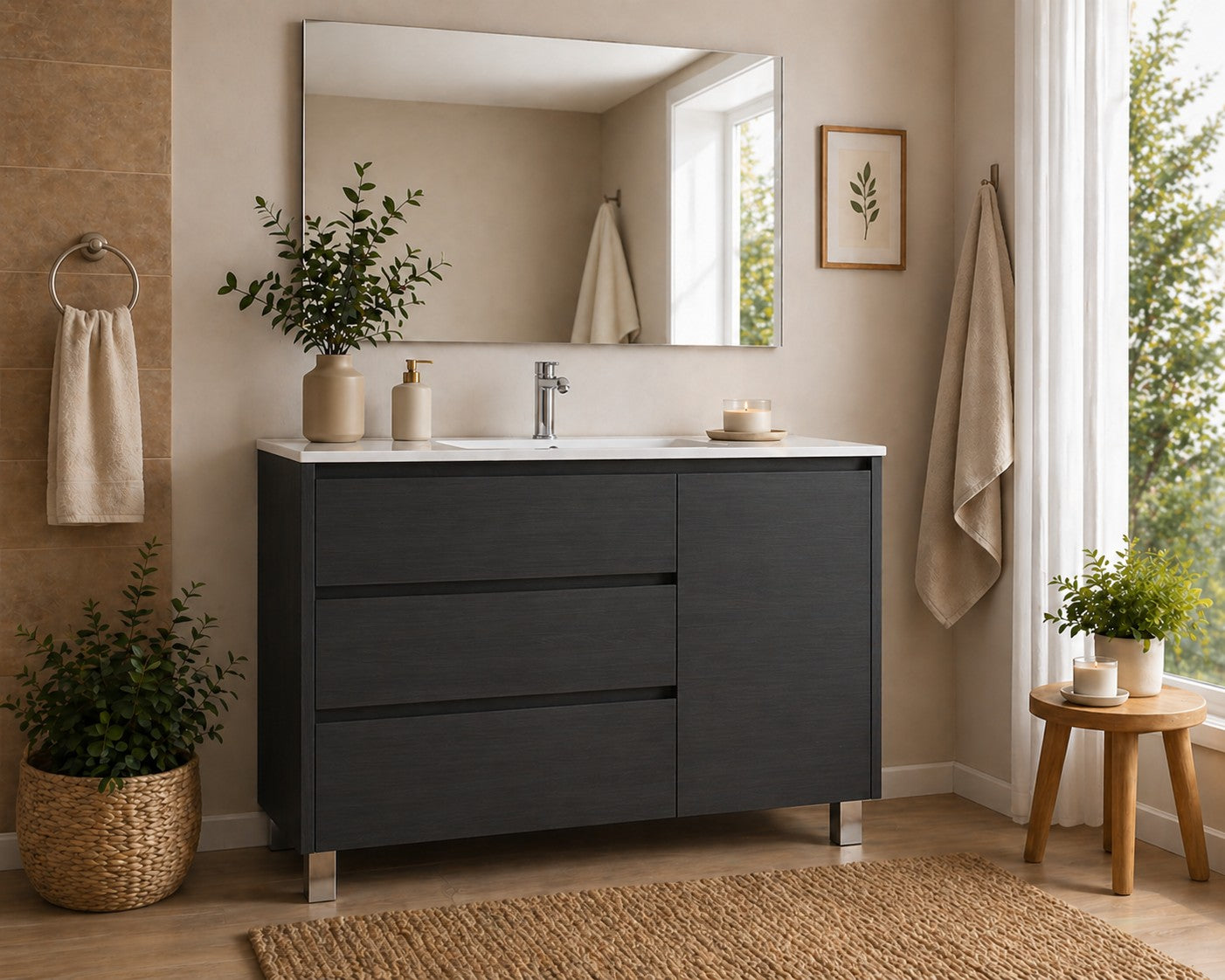 Mueble de baño con VOLUM con 3 cajones y puerta y lavabo