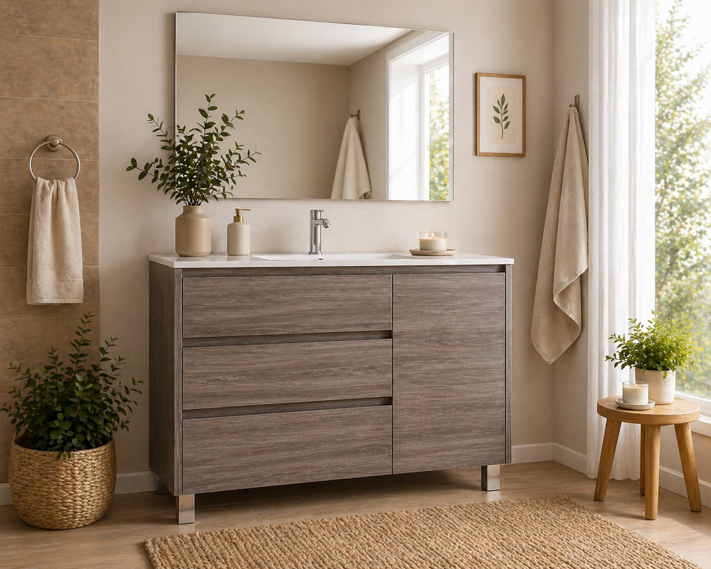 Mueble de baño con VOLUM con 3 cajones y puerta y lavabo